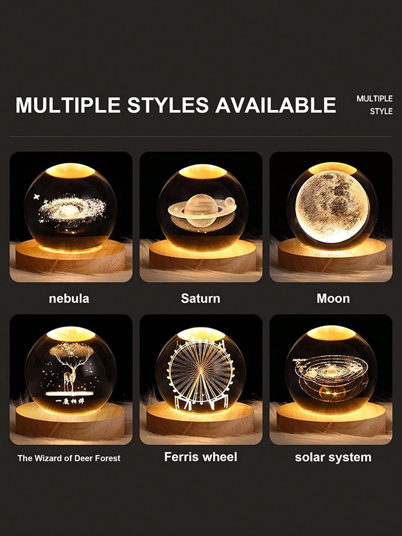 Buy SHEIN 3D Crystal Ball Solar System Led Night Light in Pakistan