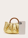 Buy SHEIN Metallic Crocodile Embossed Ruched Bag in Pakistan
