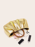 Buy SHEIN Metallic Crocodile Embossed Ruched Bag in Pakistan