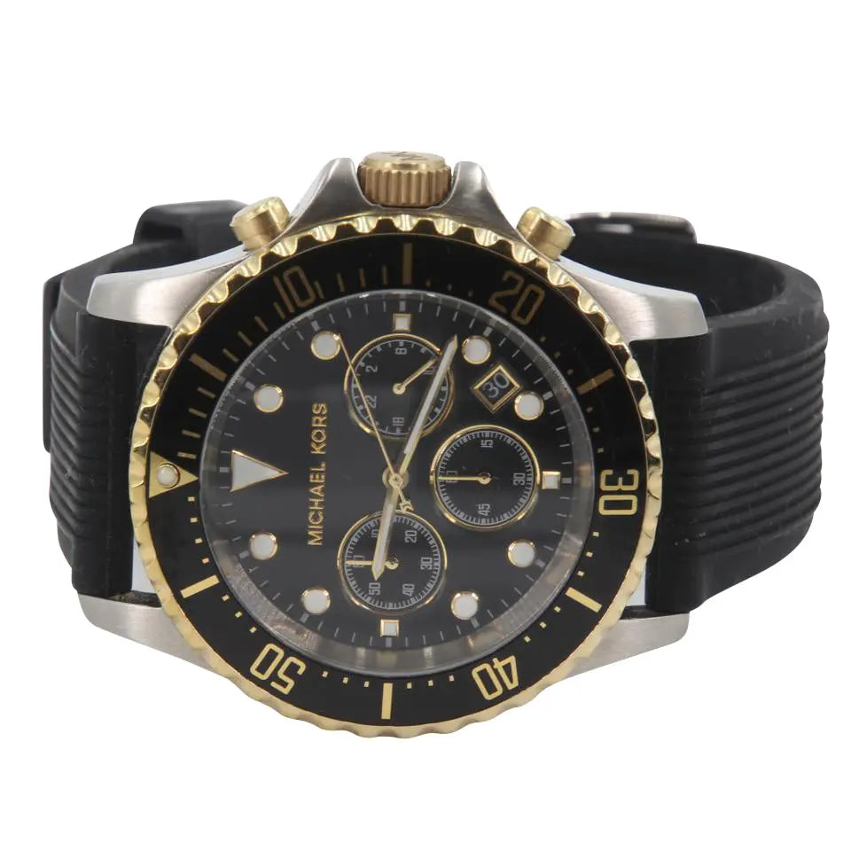 Buy Michael Kors Mens Quartz Black Silicone Strap Black Dial 45mm Watch - Mk8366 in Pakistan