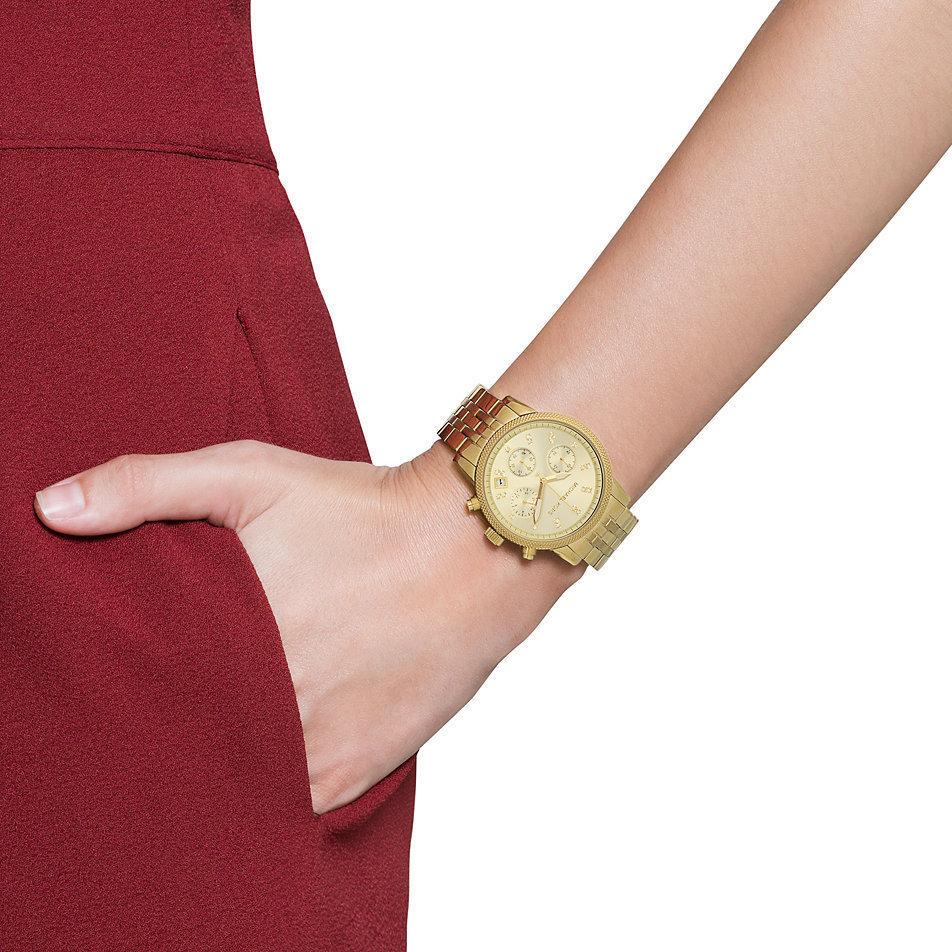 Buy Michael Kors Ritz Chronograph Gold Dial Gold Stainless Steel Strap Ladies Watch - Mk5676 in Pakistan