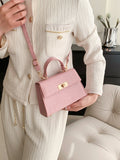Buy SHEIN Mini Crocodile Embossed Twist Lock Flap Square Bag in Pakistan