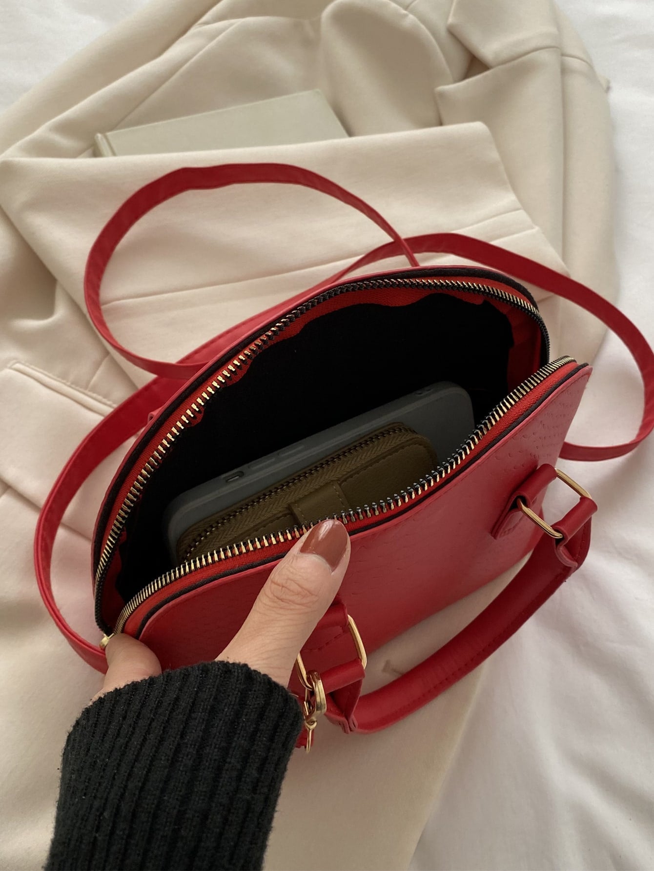 Buy SHEIN Mini Neon Pink Snakeskin Embossed Dome Bag in Pakistan
