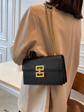 Buy SHEIN Minimalist Metal Decor Chain Shoulder Bag Elegant PU Crossbody Bag in Pakistan