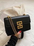 Buy SHEIN Minimalist Metal Decor Chain Shoulder Bag Elegant PU Crossbody Bag in Pakistan