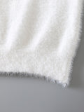 Buy SHEIN Mock Neck Fuzzy Knit Top in Pakistan