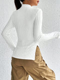 Buy SHEIN Mock Neck Ribbed Knit Tee in Pakistan