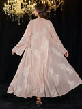 Buy SHEIN Modelyn 2pcs Embroidered Sequin Solid Elegant Romantic Sheer Sleeve Dress Set in Pakistan