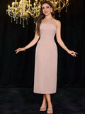 Buy SHEIN Modelyn 2pcs Embroidered Sequin Solid Elegant Romantic Sheer Sleeve Dress Set in Pakistan