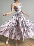 Buy SHEIN Modelyn Women Random Floral Print Casual Sleeveless Dress Maxi Women Outfit Long Evening Dresses in Pakistan