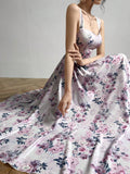 Buy SHEIN Modelyn Women Random Floral Print Casual Sleeveless Dress Maxi Women Outfit Long Evening Dresses in Pakistan