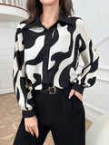 Buy SHEIN Mulvari Women's Random Print Casual Long Sleeve Shirt,Long Sleeve Tops in Pakistan