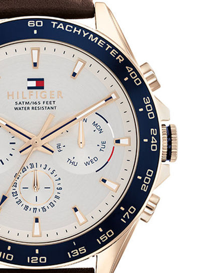 Buy Tommy Hilfiger Owen White Dial Brown Leather Strap Watch for Men - 1791966 in Pakistan