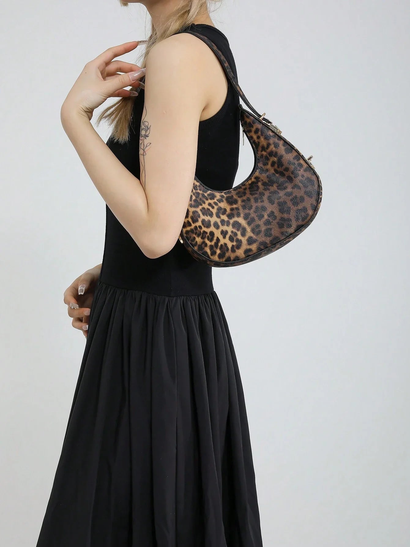 Buy SHEIN New Fashion Leopard Print Crescent Shoulder Bag, Street Style, Trendy, Stylish, Versatile Crossbody Bag For Women,Trendy Leopard Print Bag in Pakistan