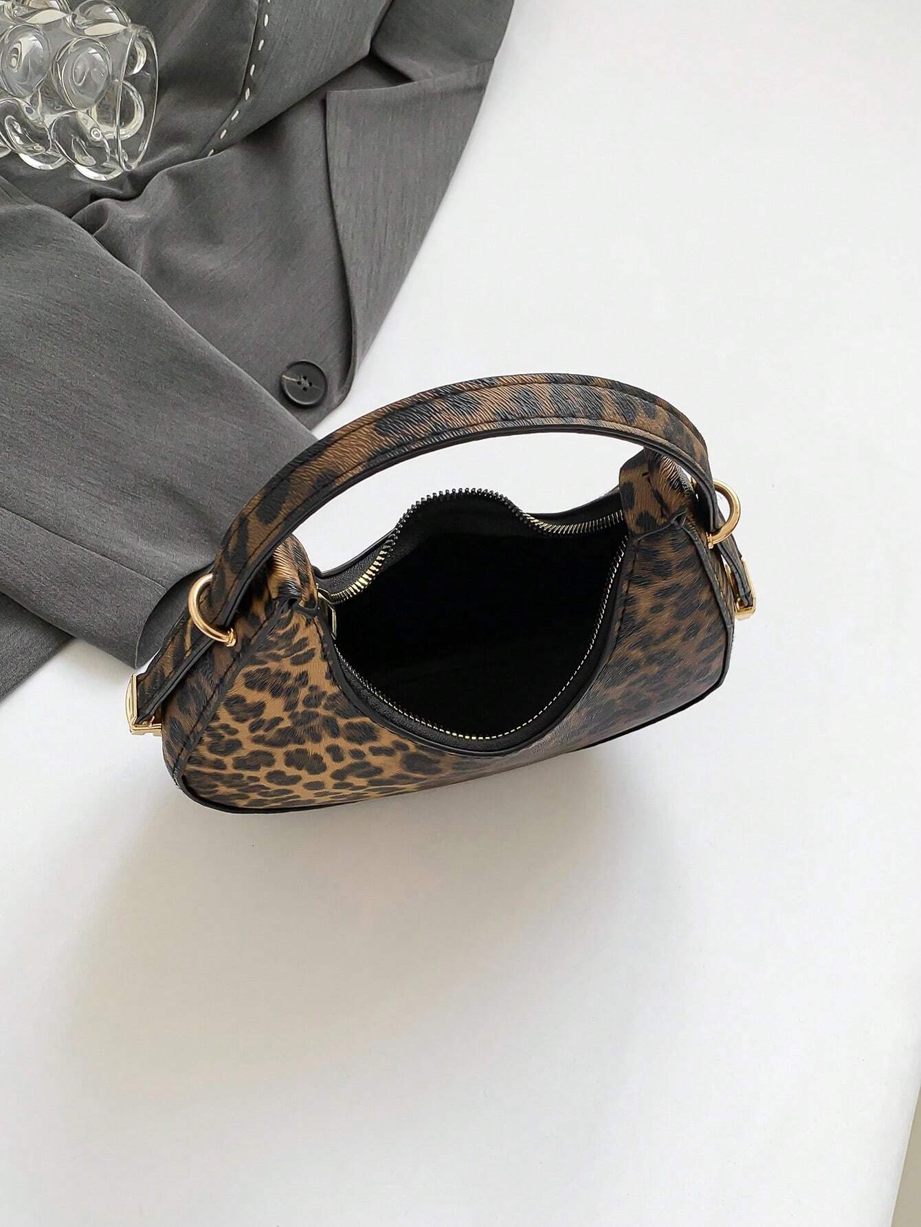 Buy SHEIN New Fashion Leopard Print Crescent Shoulder Bag, Street Style, Trendy, Stylish, Versatile Crossbody Bag For Women,Trendy Leopard Print Bag in Pakistan