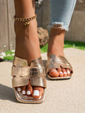Buy SHEIN Slip-On Roman Style Crocodile Pattern Flats in Pakistan