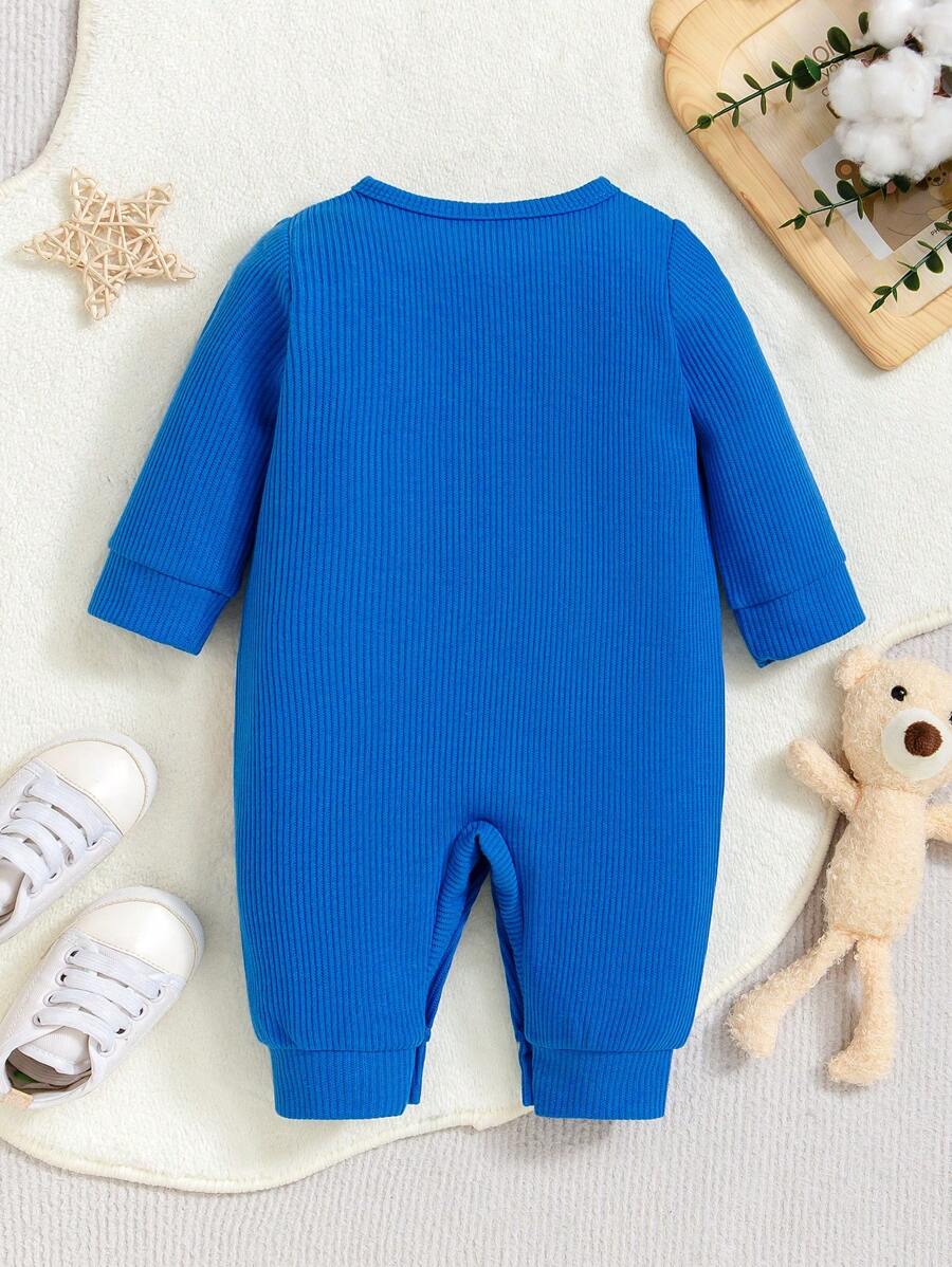 Buy SHEIN Newborn Baby Front Button Animal Print Casual Romper in Pakistan
