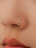 Buy SHEIN Nooxian 1pc Cyberpunk Style U-Shaped Zirconia Nose Ring, Gold-Tone Nose Piercing Decoration Accessory in Pakistan