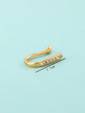 Buy SHEIN Nooxian 1pc Cyberpunk Style U-Shaped Zirconia Nose Ring, Gold-Tone Nose Piercing Decoration Accessory in Pakistan