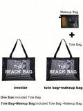 Buy SHEIN Nylon Material Alphabet Printed Beach Mesh Tote Bag With Beach Bag in Pakistan
