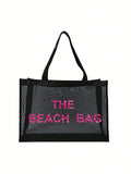 Buy SHEIN Nylon Material Alphabet Printed Beach Mesh Tote Bag With Beach Bag in Pakistan
