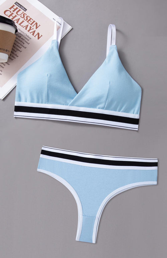 Buy Florea - Seamless Sports Bra and Thong Set Free Size - Blue in Pakistan