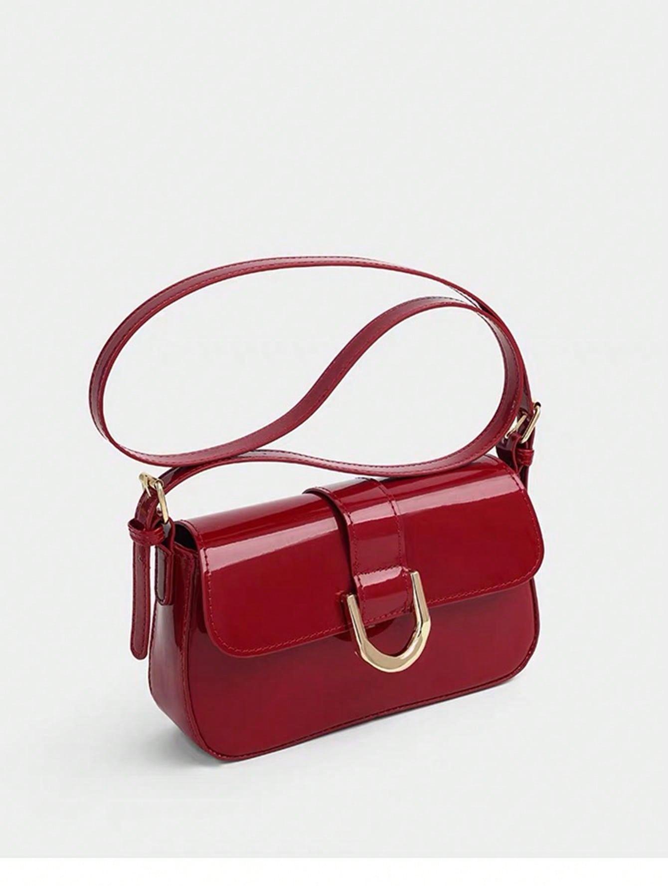 Buy SHEIN One Solid Colored Glossy Evening Clutch Bag, Featuring A Chic And Unique Short And Curved Design in Pakistan