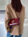 Buy SHEIN One Solid Colored Glossy Evening Clutch Bag, Featuring A Chic And Unique Short And Curved Design in Pakistan