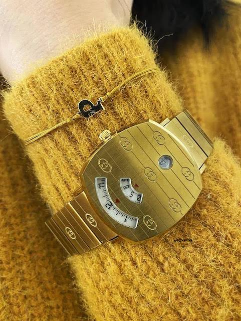 Buy Gucci Grip Gold Dial Gold Stainless Steel Strap Watch for Men - YA157409 in Pakistan