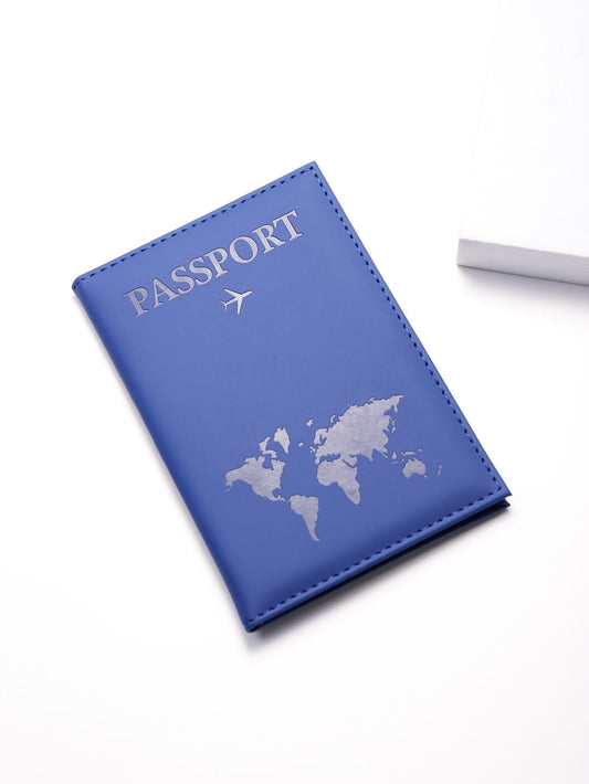 Buy SHEIN PU Leather Travel Passport Cover Fashion Women Passport Holder Case for Men Travel Document vacation accessories for holiday season in Pakistan