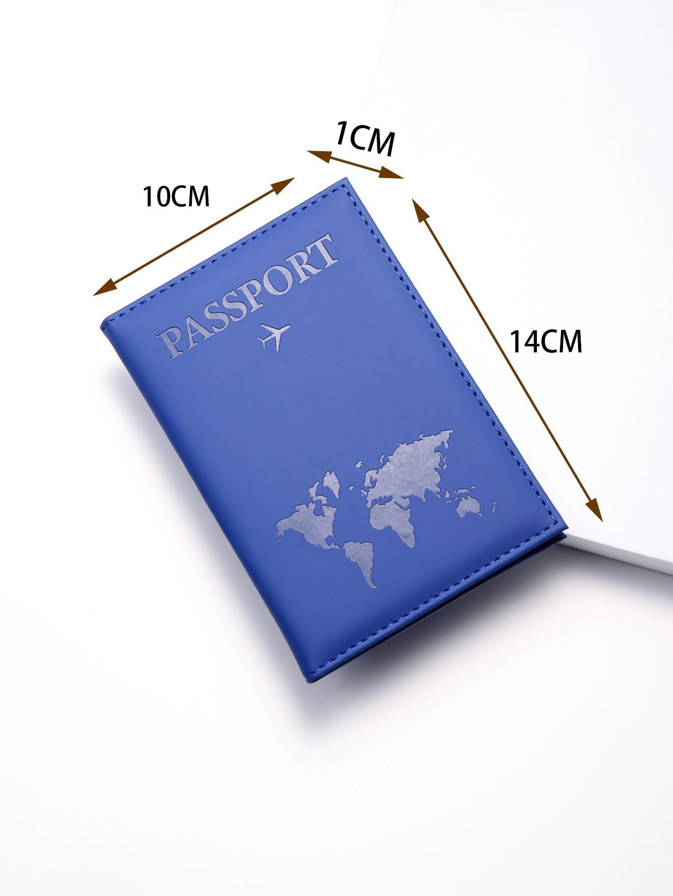 Buy SHEIN PU Leather Travel Passport Cover Fashion Women Passport Holder Case for Men Travel Document vacation accessories for holiday season in Pakistan
