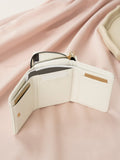 Buy SHEIN PU Small Wallet White Minimalist Coin Pocket Small Purse Bi-Fold Zipper Women Wallet Mini in Pakistan