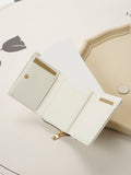 Buy SHEIN PU Small Wallet White Minimalist Coin Pocket Small Purse Bi-Fold Zipper Women Wallet Mini in Pakistan