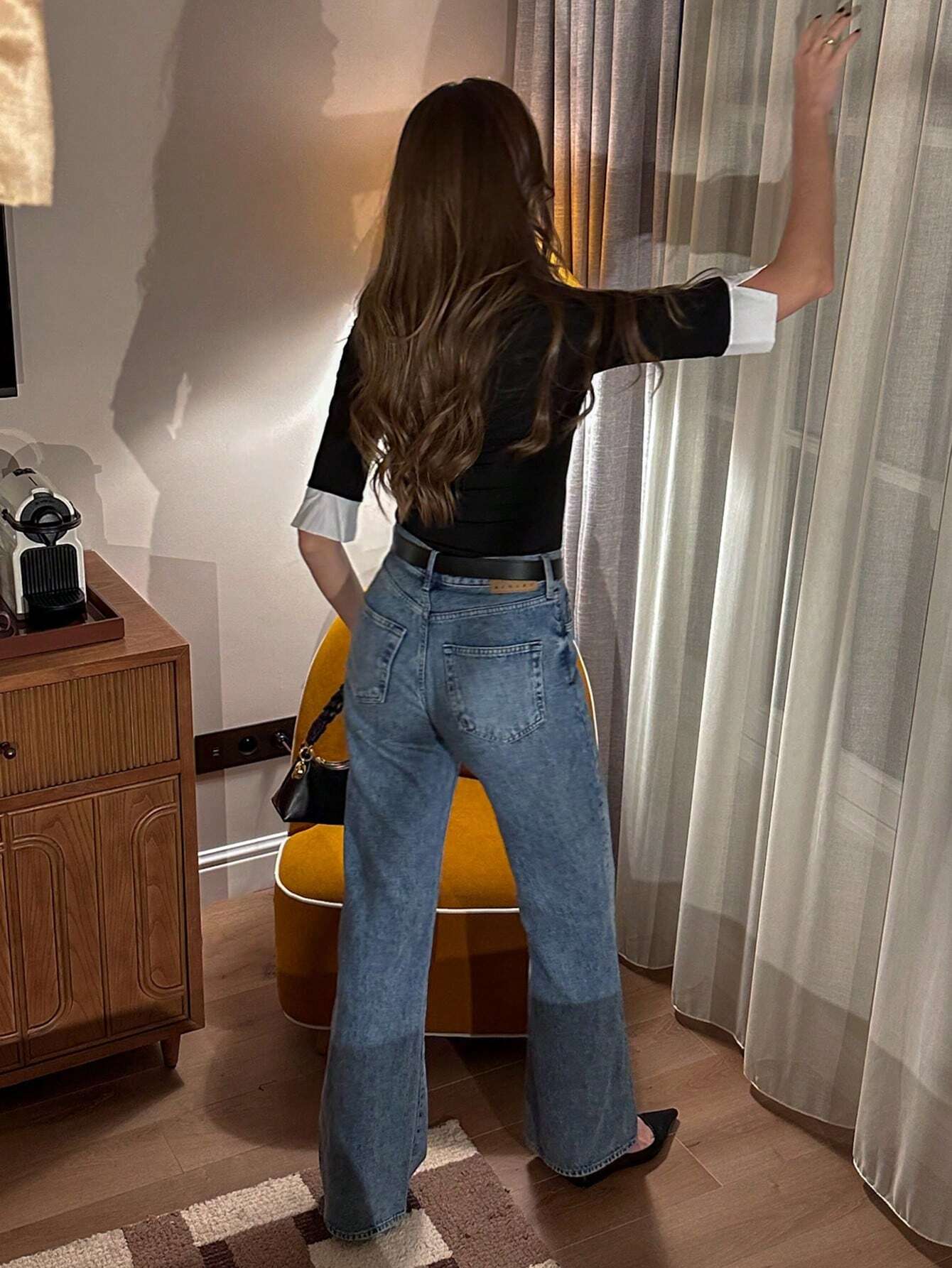 Buy SHEIN Pariaura 2-In-1 Polo Collar Patchwork Short Sleeve T-Shirt Women Slim Fit Pullover, Spring/Summer Clothing in Pakistan