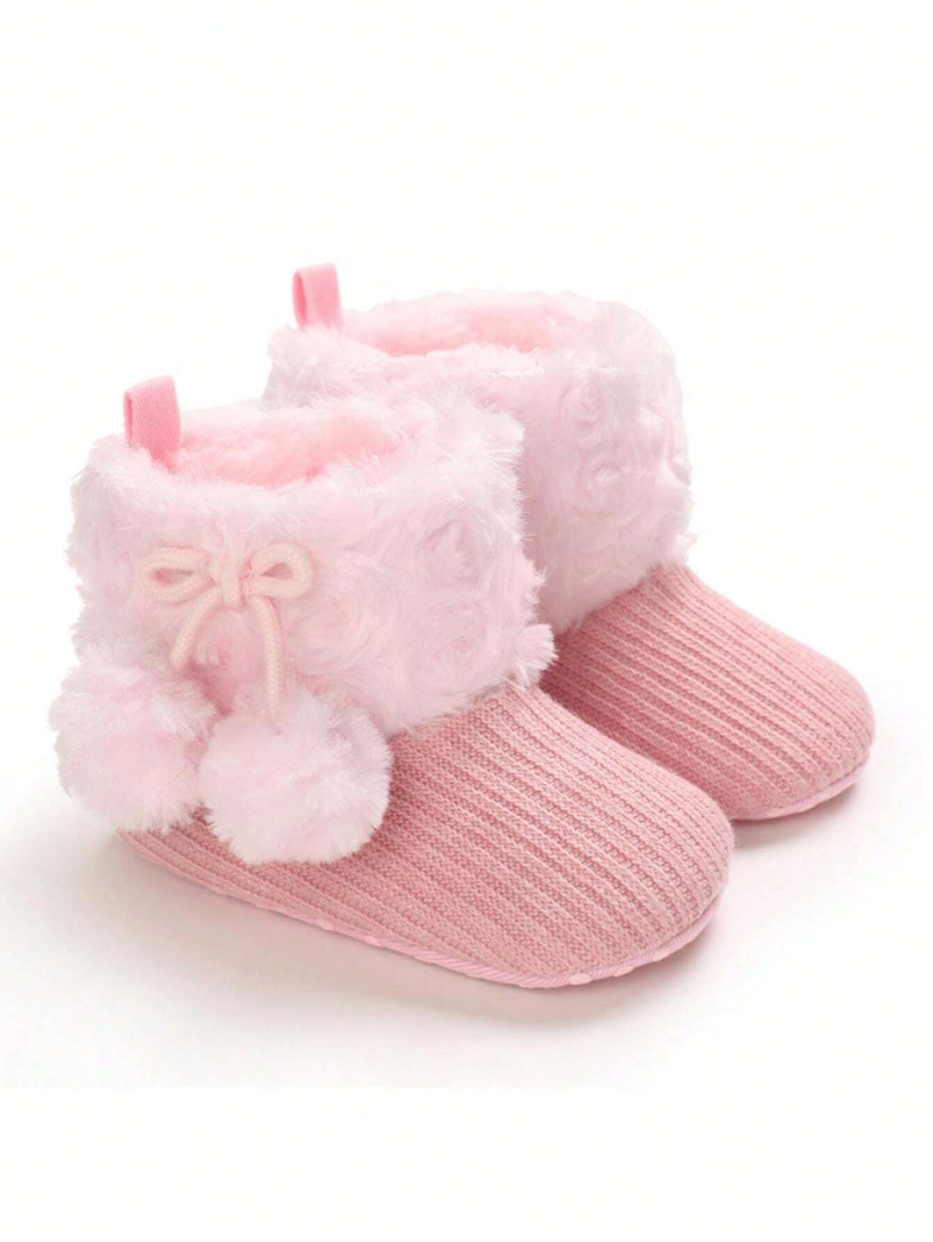 Buy SHEIN Pink Soft Sole Boots For 0-1 Year Old Infant Girls, Autumn & Winter in Pakistan