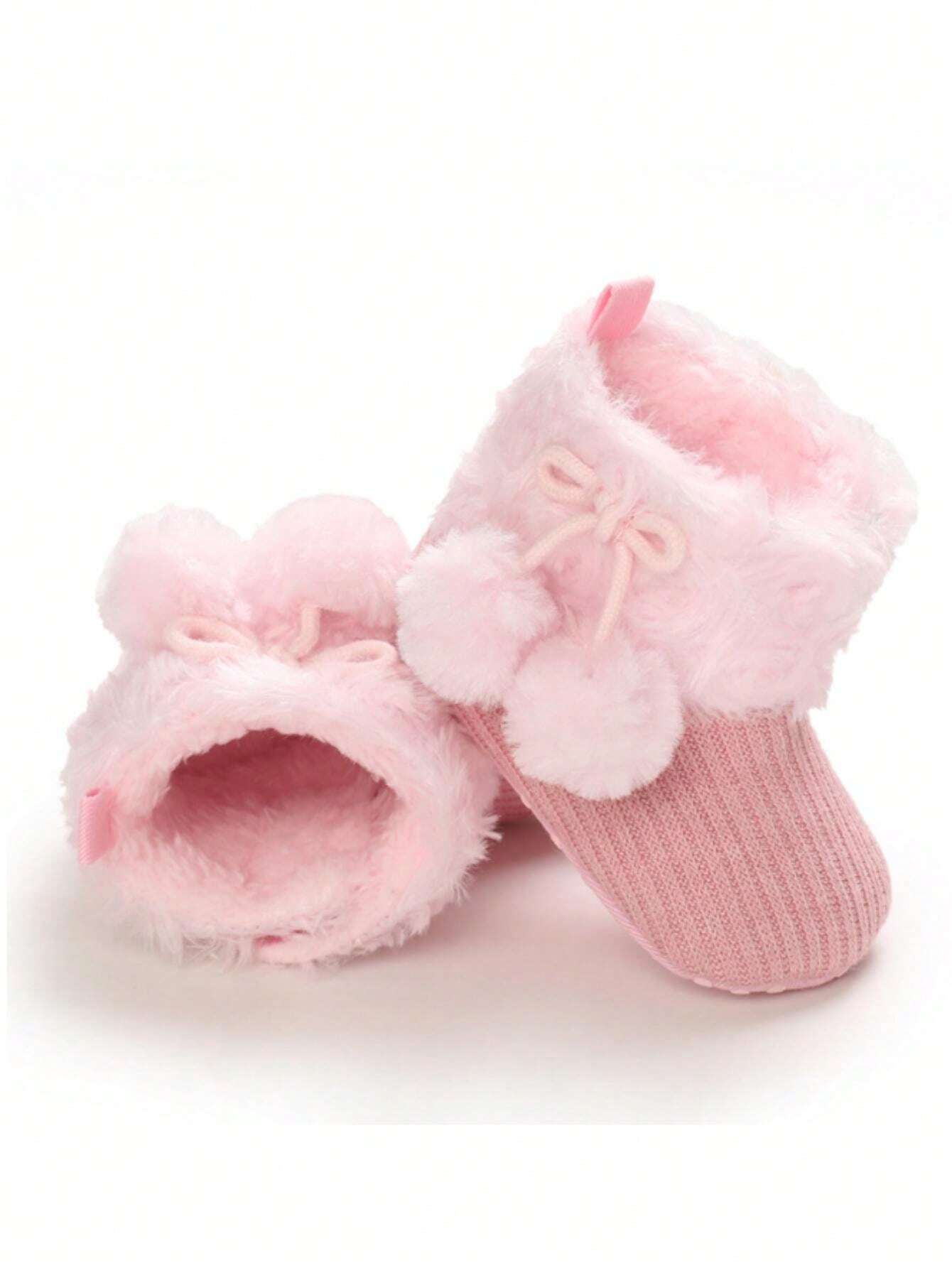 Buy SHEIN Pink Soft Sole Boots For 0-1 Year Old Infant Girls, Autumn & Winter in Pakistan