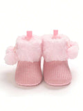 Buy SHEIN Pink Soft Sole Boots For 0-1 Year Old Infant Girls, Autumn & Winter in Pakistan