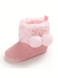 Buy SHEIN Pink Soft Sole Boots For 0-1 Year Old Infant Girls, Autumn & Winter in Pakistan