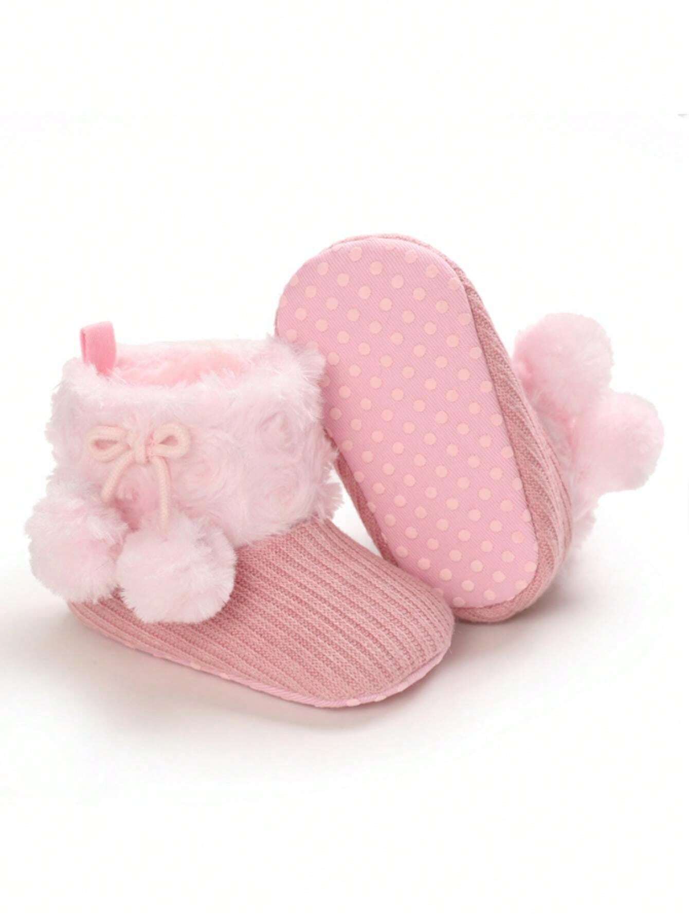 Buy SHEIN Pink Soft Sole Boots For 0-1 Year Old Infant Girls, Autumn & Winter in Pakistan