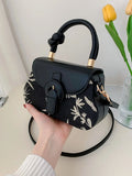 Buy SHEIN Plant Pattern Buckle Decor Flap Square Bag Handbag in Pakistan