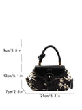 Buy SHEIN Plant Pattern Buckle Decor Flap Square Bag Handbag in Pakistan