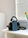 Buy SHEIN Plant Pattern Buckle Decor Flap Square Bag Handbag in Pakistan