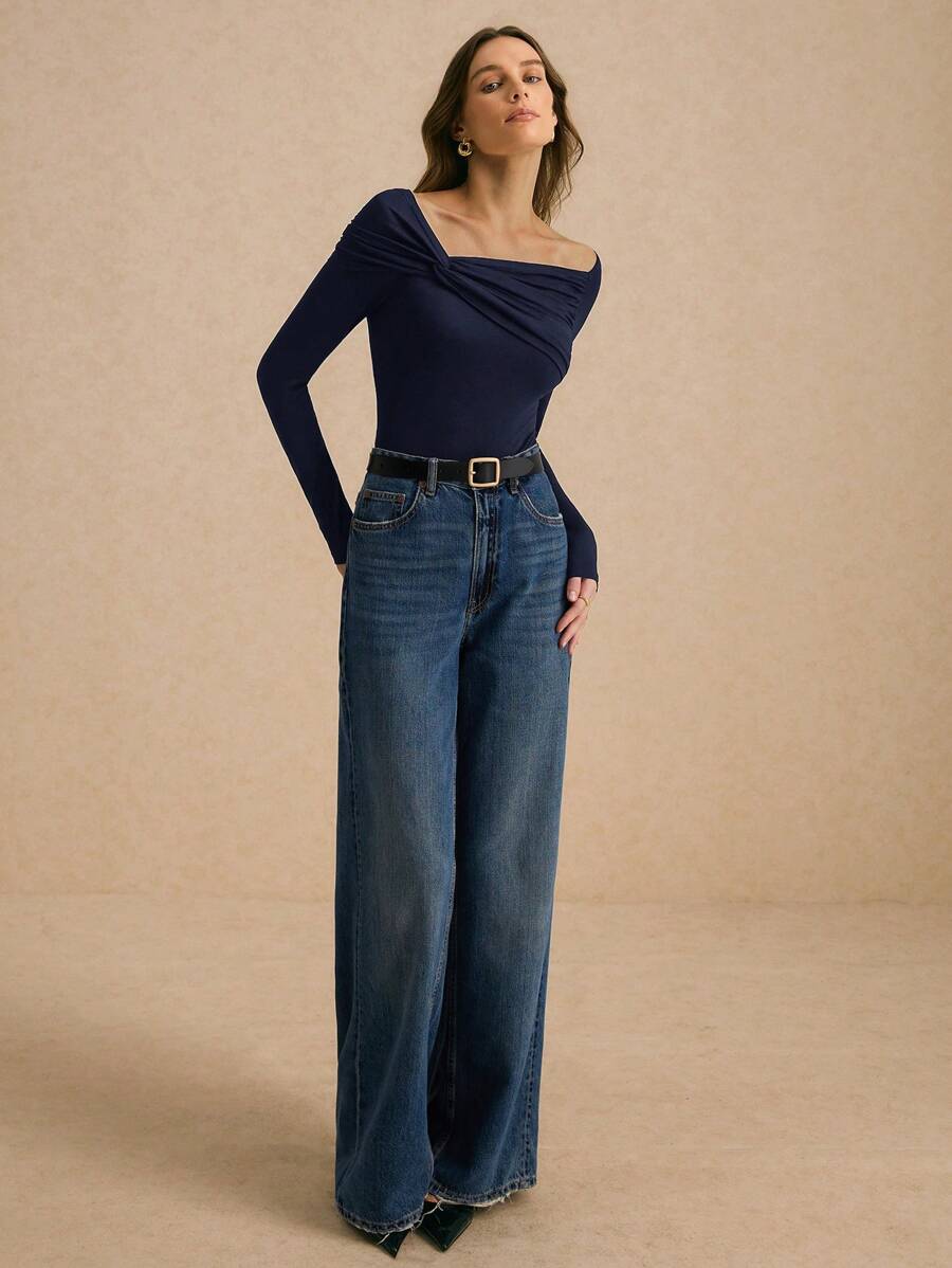 Buy SHEIN Poéselle Women Plain Long Sleeve Casual T-Shirt in Pakistan