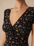 Buy SHEIN Poéselle Women's Fashion Sweet V-Neck Floral Print A-Line Dress in Pakistan