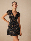 Buy SHEIN Poéselle Women's Fashion Sweet V-Neck Floral Print A-Line Dress in Pakistan
