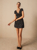Buy SHEIN Poéselle Women's Fashion Sweet V-Neck Floral Print A-Line Dress in Pakistan