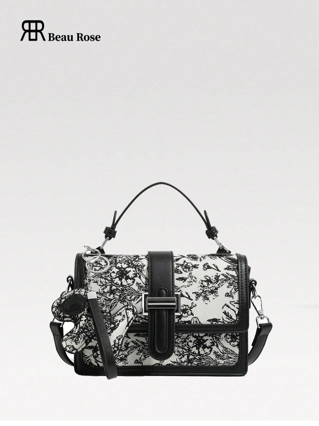 Buy SHEIN Printed Classic Style Double Layer Women's Gift Handheld Mini Square Bag With Strap & Pendant in Pakistan