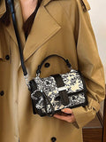 Buy SHEIN Printed Classic Style Double Layer Women's Gift Handheld Mini Square Bag With Strap & Pendant in Pakistan