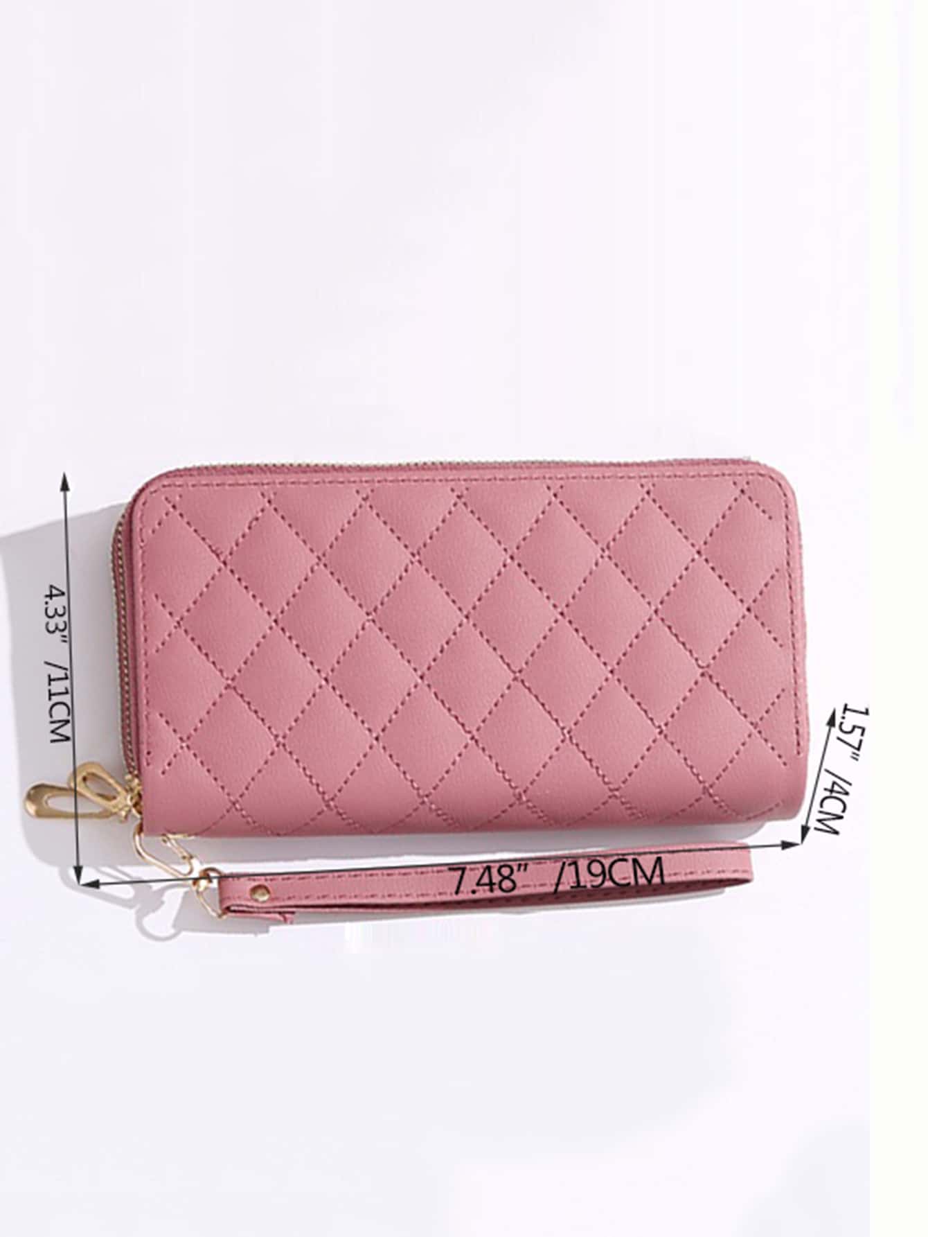 Buy SHEIN Quilted Detail Long Wallet With Wristlet Slim Portable in Pakistan