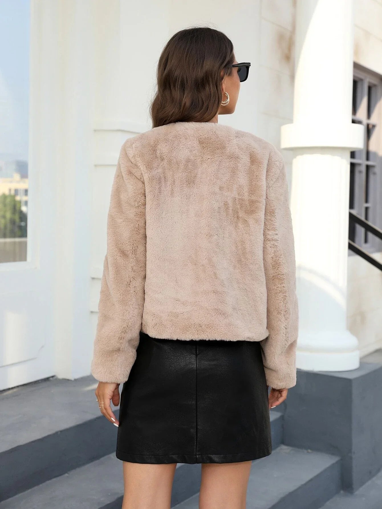 Buy SHEIN RELISH NOLESS Women Faux Fur Warm Jacket, Casual Luxury Coat in Pakistan